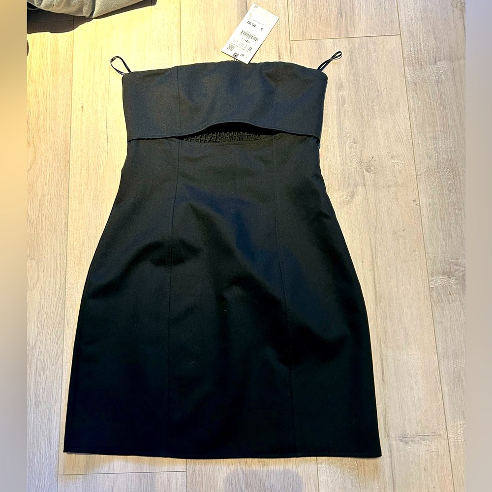 NWT Zara Elegant Black Strapless Dress